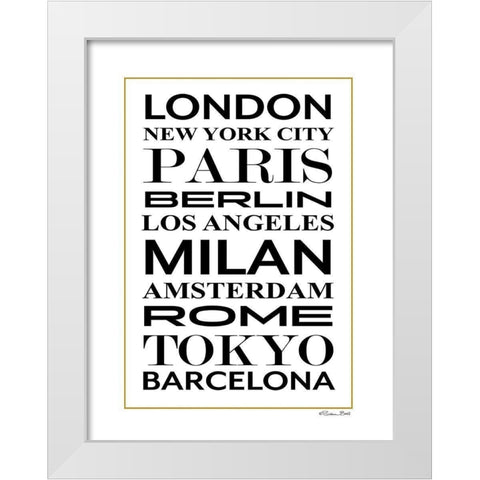 Fashion Cities    White Modern Wood Framed Art Print by Ball, Susan