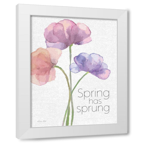 Spring Has Sprung White Modern Wood Framed Art Print by Ball, Susan