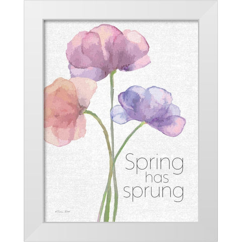 Spring Has Sprung White Modern Wood Framed Art Print by Ball, Susan