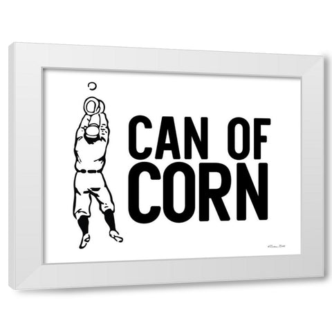 Can of Corn White Modern Wood Framed Art Print by Ball, Susan
