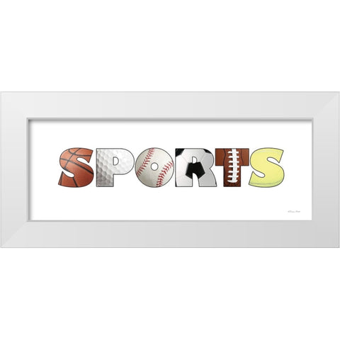 Sports White Modern Wood Framed Art Print by Ball, Susan
