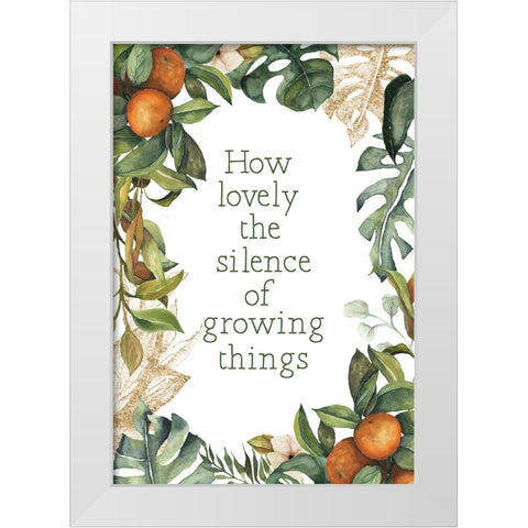 Silence of Growing Things   White Modern Wood Framed Art Print by Ball, Susan