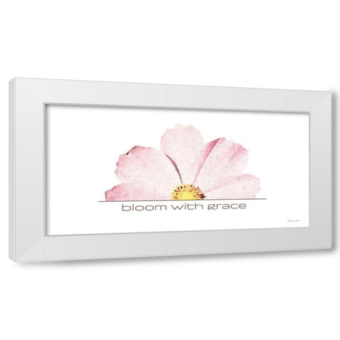Bloom with Grace White Modern Wood Framed Art Print by Ball, Susan