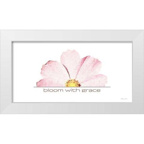 Bloom with Grace White Modern Wood Framed Art Print by Ball, Susan