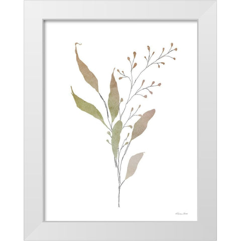 Watercolor Branch 3 White Modern Wood Framed Art Print by Ball, Susan