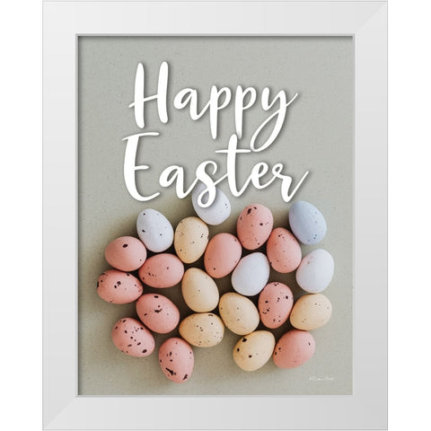 Happy Easter Eggs White Modern Wood Framed Art Print by Ball, Susan