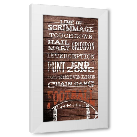 Football White Modern Wood Framed Art Print by Ball, Susan