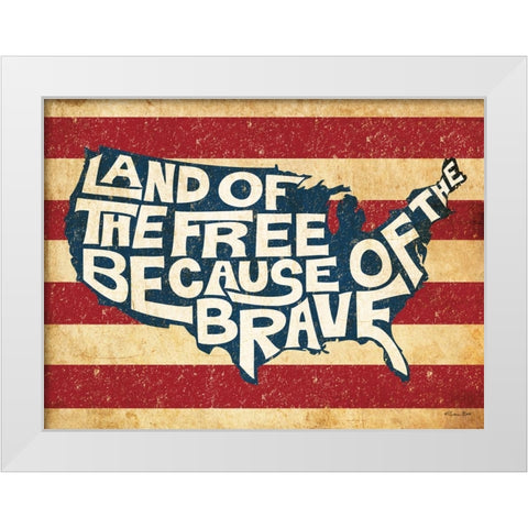 Land of the Free White Modern Wood Framed Art Print by Ball, Susan