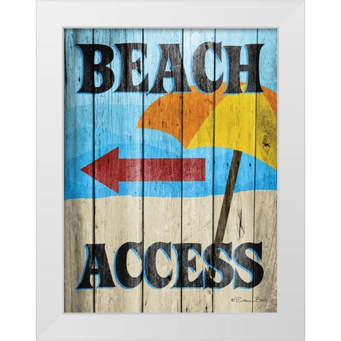 Beach Access White Modern Wood Framed Art Print by Ball, Susan