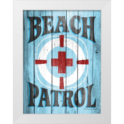 Beach Patrol White Modern Wood Framed Art Print by Ball, Susan