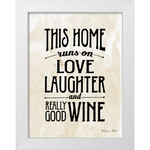 Home with Wine White Modern Wood Framed Art Print by Ball, Susan