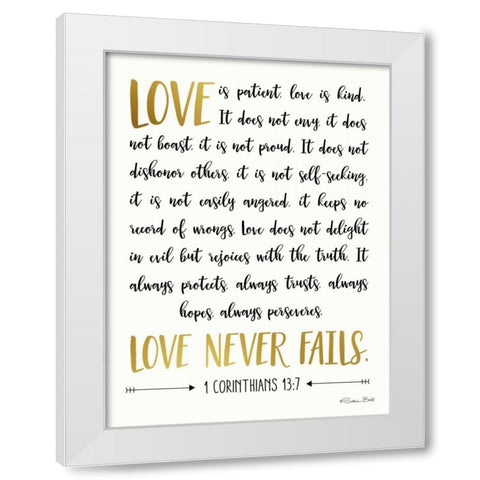 Love is Patient White Modern Wood Framed Art Print by Ball, Susan