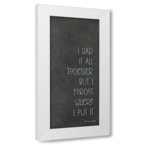 I Forgot   White Modern Wood Framed Art Print by Ball, Susan