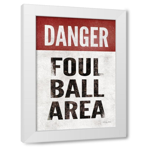 Foul Ball Area White Modern Wood Framed Art Print by Ball, Susan