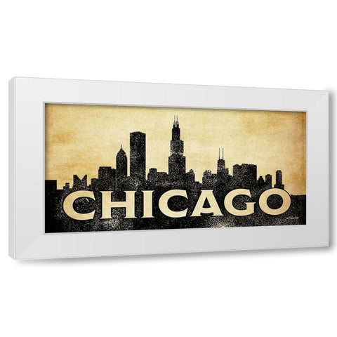Chicago Skyline White Modern Wood Framed Art Print by Ball, Susan