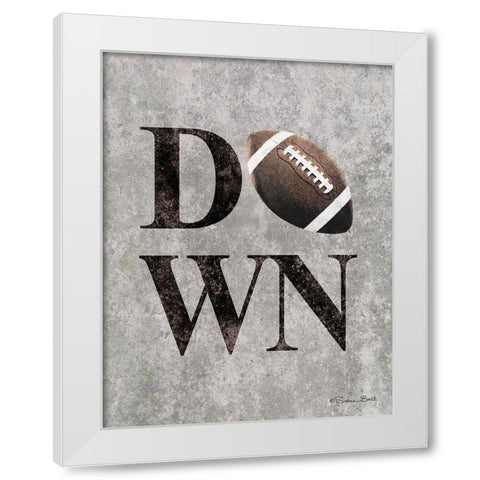 Football DOWN White Modern Wood Framed Art Print by Ball, Susan