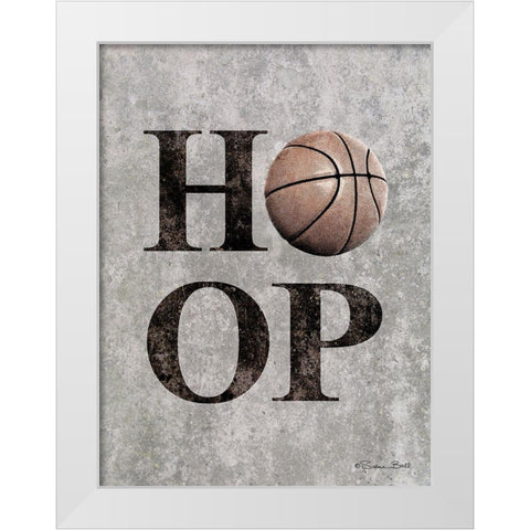 Basketball HOOP White Modern Wood Framed Art Print by Ball, Susan