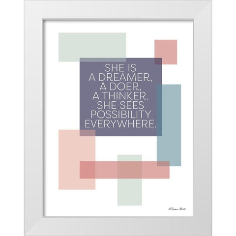 Possibility Everywhere White Modern Wood Framed Art Print by Ball, Susan