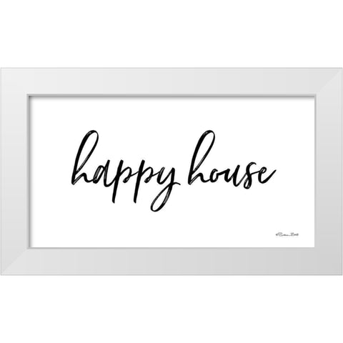 Happy House White Modern Wood Framed Art Print by Ball, Susan