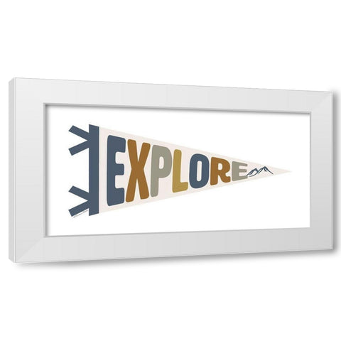 Explore Pennant White Modern Wood Framed Art Print by Ball, Susan