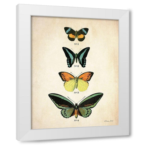 Butterflies 2    White Modern Wood Framed Art Print by Ball, Susan