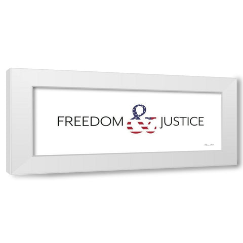 Freedom and Justice White Modern Wood Framed Art Print by Ball, Susan