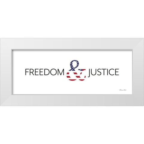 Freedom and Justice White Modern Wood Framed Art Print by Ball, Susan