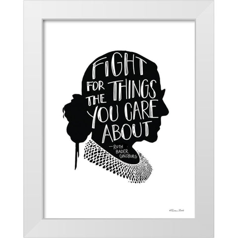 Fight RBG White Modern Wood Framed Art Print by Ball, Susan