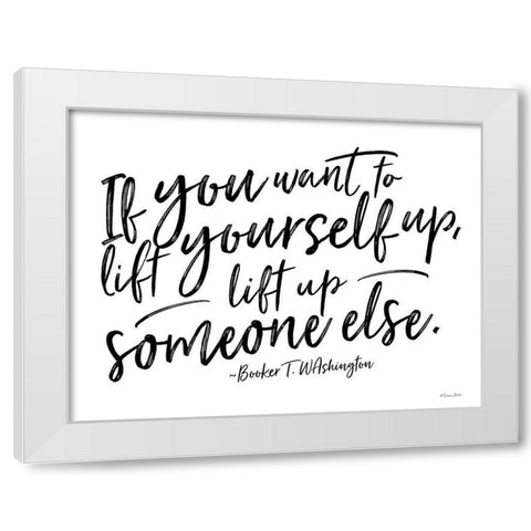 Lift Up Someone White Modern Wood Framed Art Print by Ball, Susan