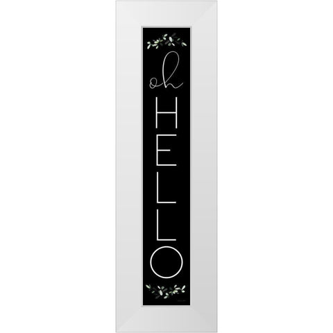 Oh Hello White Modern Wood Framed Art Print by Ball, Susan