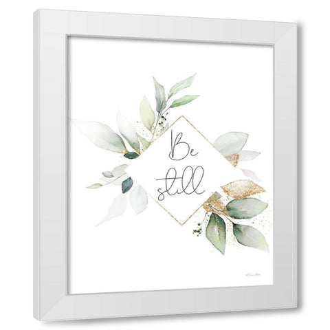 Be Still  White Modern Wood Framed Art Print by Ball, Susan