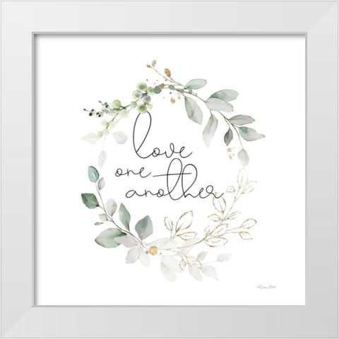 Love One Another   White Modern Wood Framed Art Print by Ball, Susan