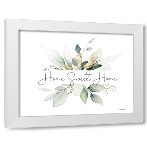 Home Sweet Home    White Modern Wood Framed Art Print by Ball, Susan