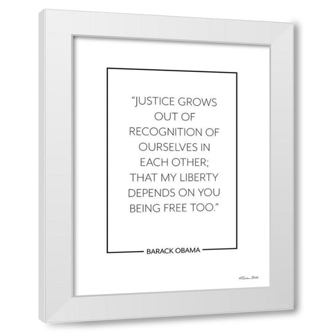 Justice Grows      White Modern Wood Framed Art Print by Ball, Susan