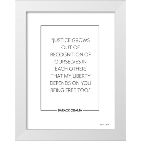 Justice Grows      White Modern Wood Framed Art Print by Ball, Susan