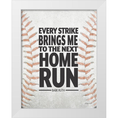 Home Run White Modern Wood Framed Art Print by Ball, Susan