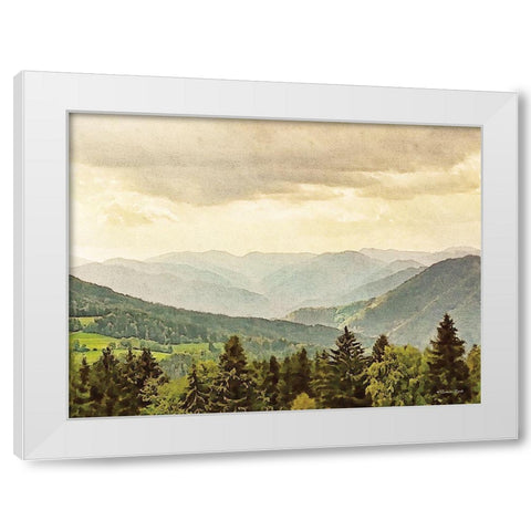 Valley View White Modern Wood Framed Art Print by Ball, Susan