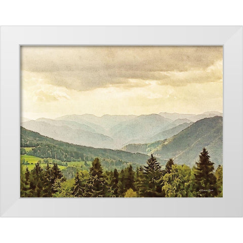 Valley View White Modern Wood Framed Art Print by Ball, Susan