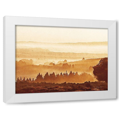 Sunset Over Forest White Modern Wood Framed Art Print by Ball, Susan