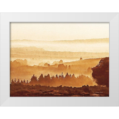 Sunset Over Forest White Modern Wood Framed Art Print by Ball, Susan