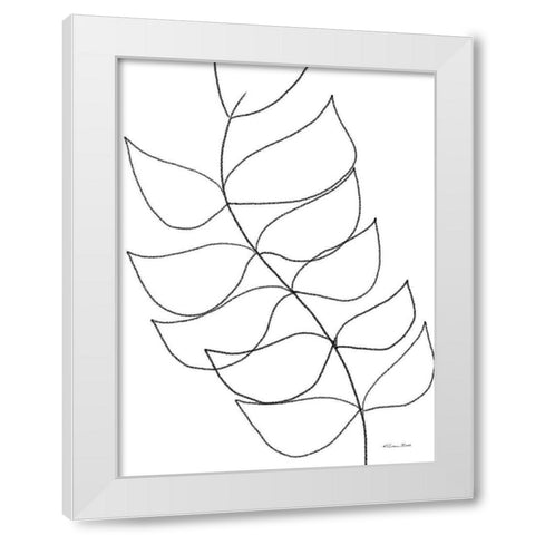 Leaf Sketch 1 White Modern Wood Framed Art Print by Ball, Susan
