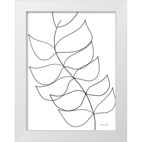 Leaf Sketch 1 White Modern Wood Framed Art Print by Ball, Susan
