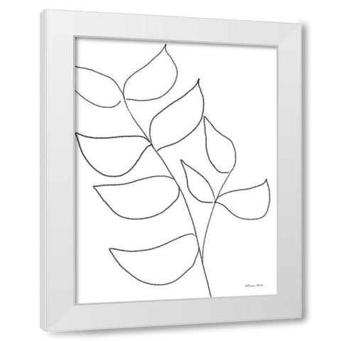 Leaf Sketch 2 White Modern Wood Framed Art Print by Ball, Susan