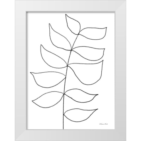 Leaf Sketch 3 White Modern Wood Framed Art Print by Ball, Susan