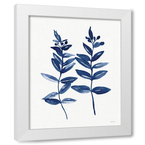 Nature in Indigo 3 White Modern Wood Framed Art Print by Stellar Design Studio