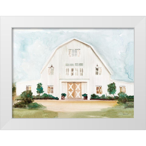 Wedding Barn White Modern Wood Framed Art Print by Stellar Design Studio