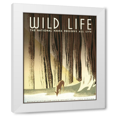 Wild Life White Modern Wood Framed Art Print by Stellar Design Studio