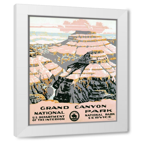Grand Canyon White Modern Wood Framed Art Print by Stellar Design Studio