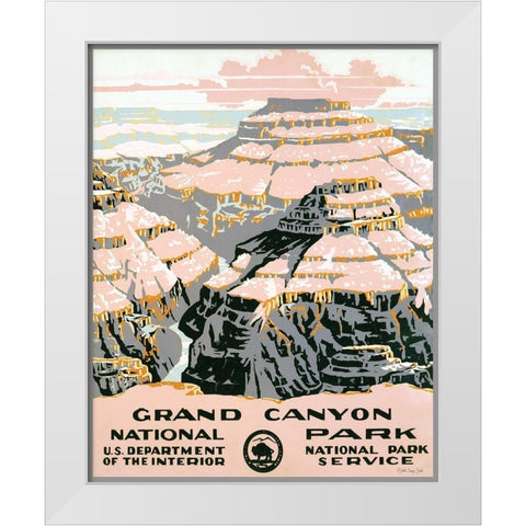Grand Canyon White Modern Wood Framed Art Print by Stellar Design Studio
