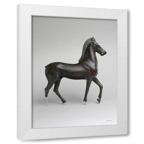 Roman Horse Statue 1 White Modern Wood Framed Art Print by Stellar Design Studio